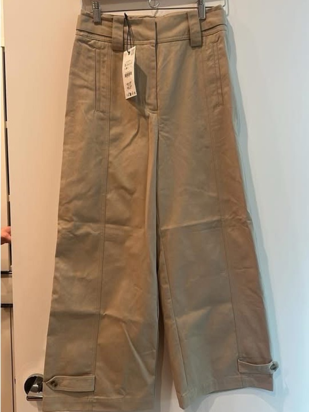 Zara Tan Wide-Leg Cropped Pants